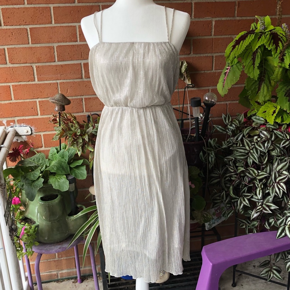 Zara Basic Collection Silver Party Dress - image 1